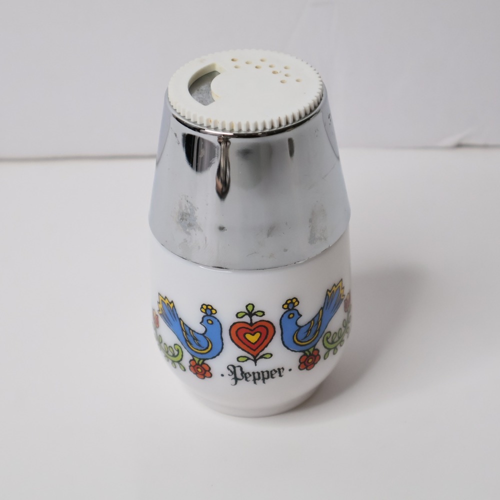 VTG 70s Gemco Country‎ Life Range Festival Pepper Shaker HTF Milk Glass MCM